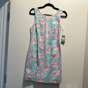 Lilly Pulitzer Delia Lobstah Doll Lace Up Shift Dress